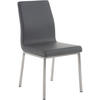 STUHL Lederlook Grau - Edelstahlfarben/Grau, Textil/Metall (40/88/50cm) - CLP