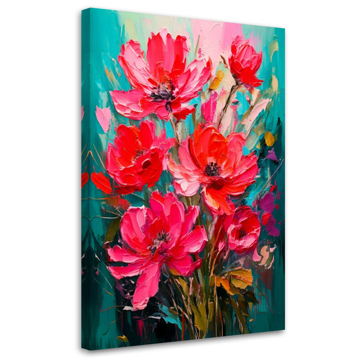 LEINWANDBILD Blumen 80x120cm - Rosa, Textil (80/120cm) - Feeby