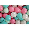 BÄLLE für Bällebad, Spielbälle, Plastikbälle für Kinder Set 50 pcs.: Mint/Hellrosa/Türkis/Perlweiß - Türkis, Textil (7/7/7cm) - MeowBaby