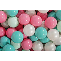 BÄLLE für Bällebad, Spielbälle, Plastikbälle für Kinder Set 200 pcs.: Mint/Hellrosa/Türkis/Perlweiß - Türkis, Textil (7/7/7cm) - MeowBaby