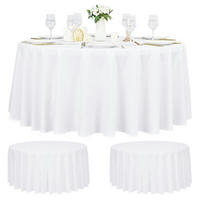 TISCHDECKE rund 2er-Set 305 cm Weiß - Weiß, Textil (305/305/1.5cm)
