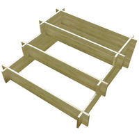 3-STUFIGER Pflanzkübel 90 x 90 x 35 cm - Braun, Holz (90/35/90cm)
