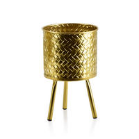 BLUMENTOPF Swen Gold 20 cm Metall - Goldfarben, Metall (15/20cm) - Mondex