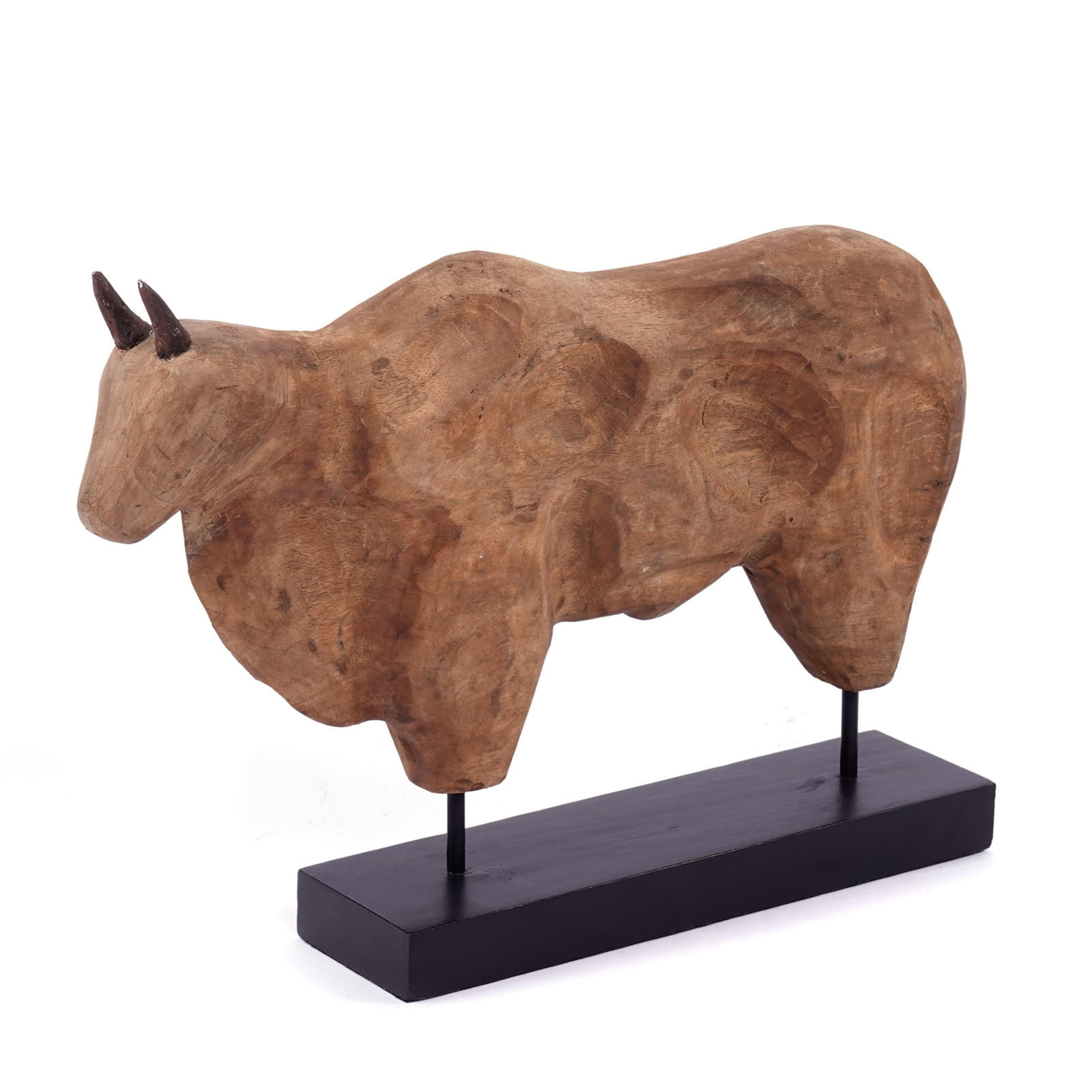 SKULPTUR Bull Mangoholz natur-schwarz - Naturfarben, Holz (48/32/10cm) - CREEDWOOD