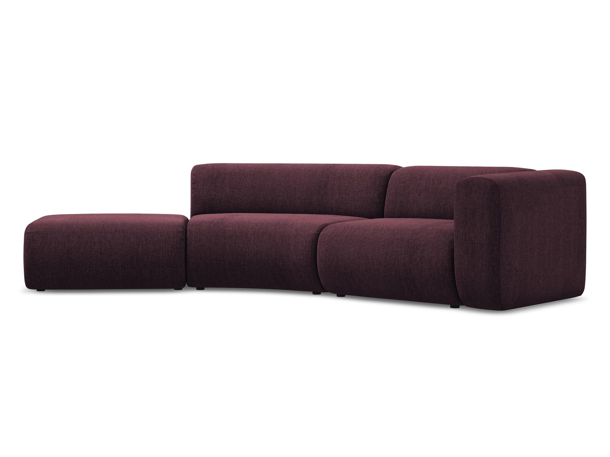 4-SITZER-SOFA Chenille Stoff Rot - Rot/Weinrot, Kunststoff/Textil (335/70/166cm) - Makamii