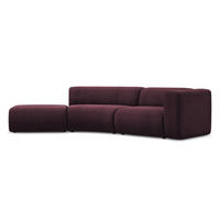 4-SITZER-SOFA Chenille Stoff Rot - Rot/Weinrot, Kunststoff/Textil (335/70/166cm) - Makamii