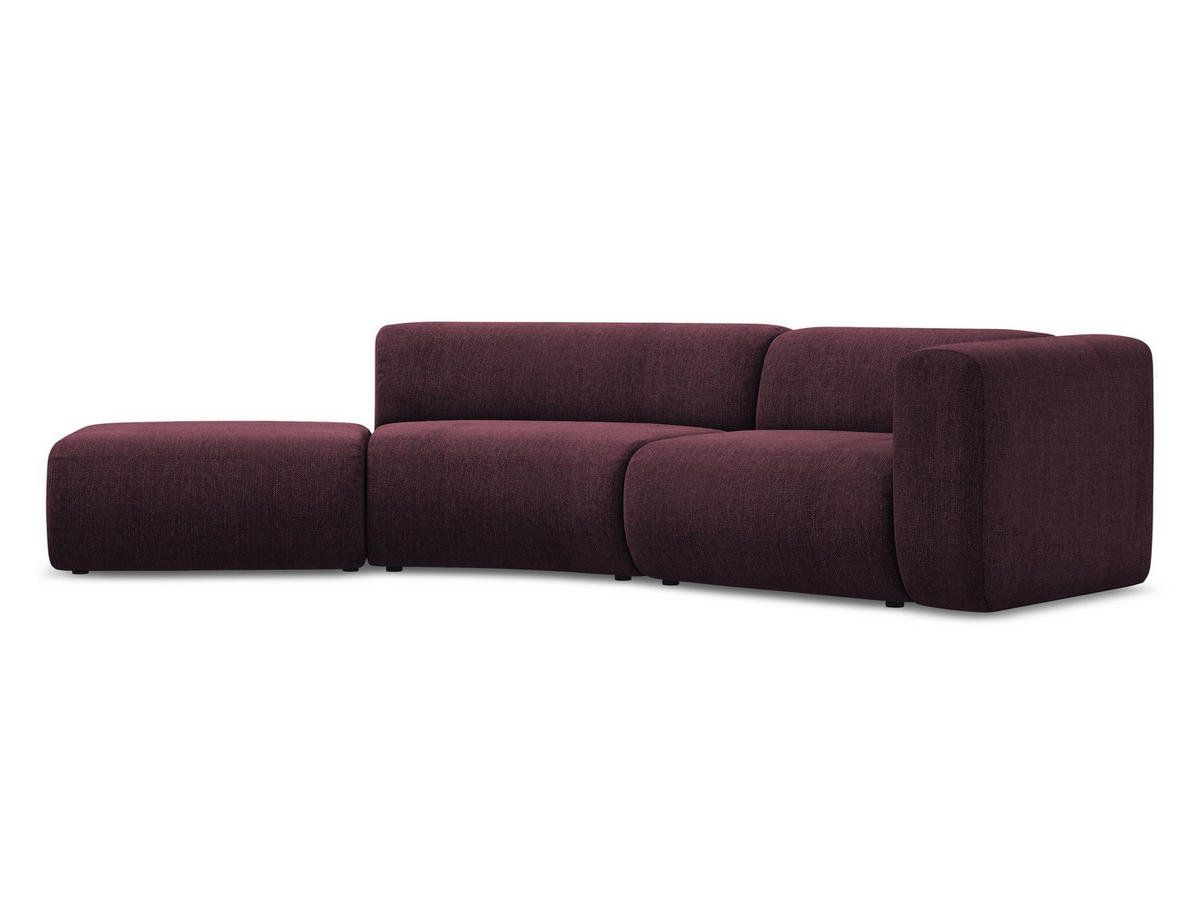 4-SITZER-SOFA Chenille Stoff Rot - Rot/Weinrot, Kunststoff/Textil (335/70/166cm) - Makamii