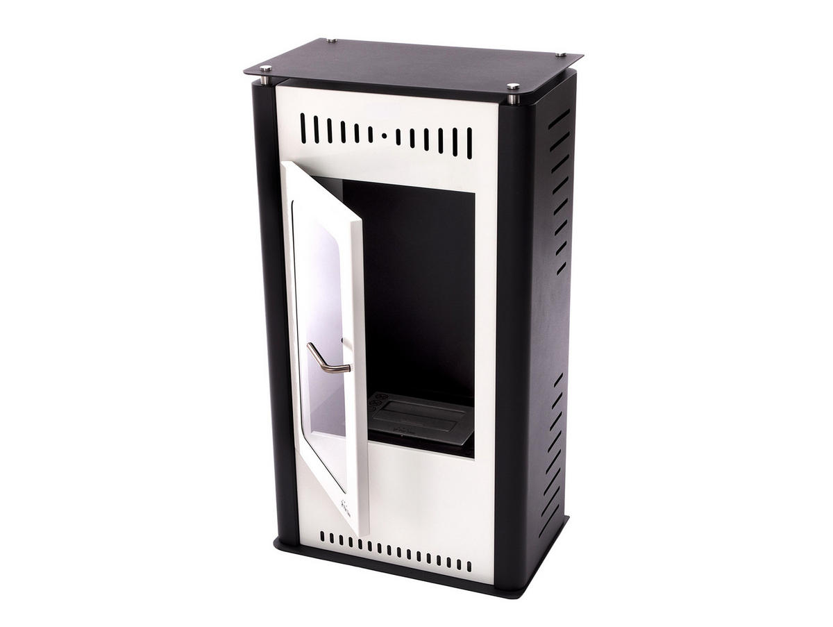 BIOETHANOL-OFEN Weiß inklusive 1.5 L-Tank und 3 kW Leistung - Weiß, Metall (53/93/32cm) - Purline