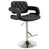 BARHOCKER Dubai, Gestell Metall in Chromoptik, Kunstleder schwarz, - Chromfarben/Schwarz, Kunststoff/Textil (52/100/55cm) - TPFLiving