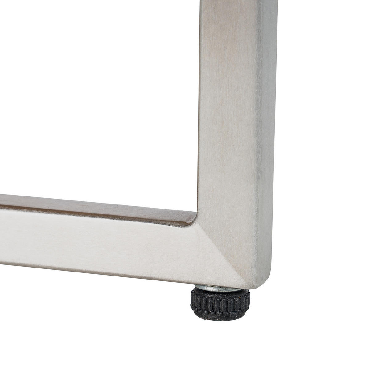 LOUNGEHOCKER - Webstoff / Teak massiv - Hellgrau, Holz/Textil (70/43/70cm) - home24