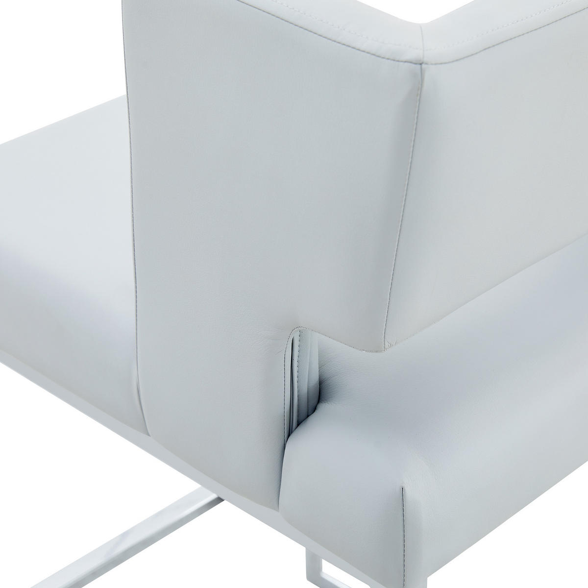 BARHOCKER 2er-Set Hellgrau mit silbernen Metallbeinen und PU-Leder - Silberfarben, Metall (48/91.4/53.3cm) - PANGIVO