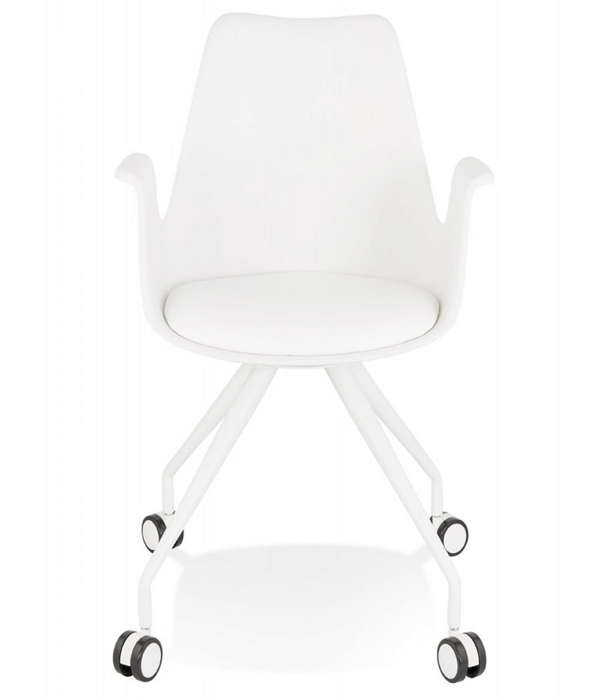BÜROSTUHL mit Armlehnen aus Kunststoff und Metall SPLIT, Weiß 60x60x89 cm - Weiß, Kunststoff/Metall (60/89/60cm) - KADIMA DESIGN
