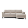 ECKSOFA Nalika Beige Velours - Beige/Schwarz, Holz/Textil (230/143cm) - Selsey