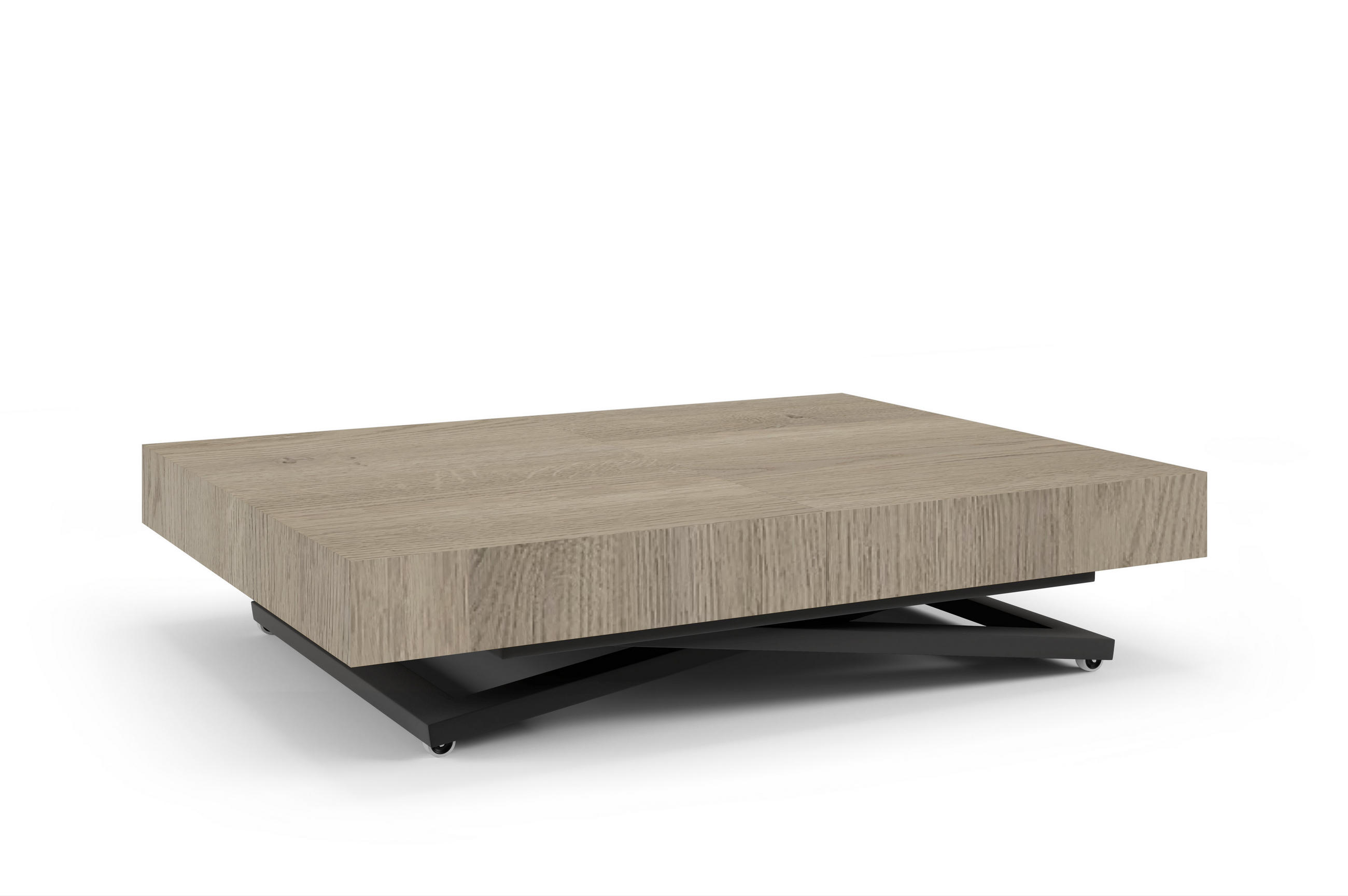 COUCHTISCH SANNA U - Terracotta/Schwarz, Holzwerkstoff/Metall (80/120/27cm) - Meblini