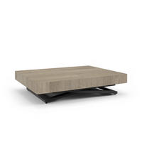 COUCHTISCH SANNA U - Terracotta/Schwarz, Holzwerkstoff/Metall (80/120/27cm) - Meblini