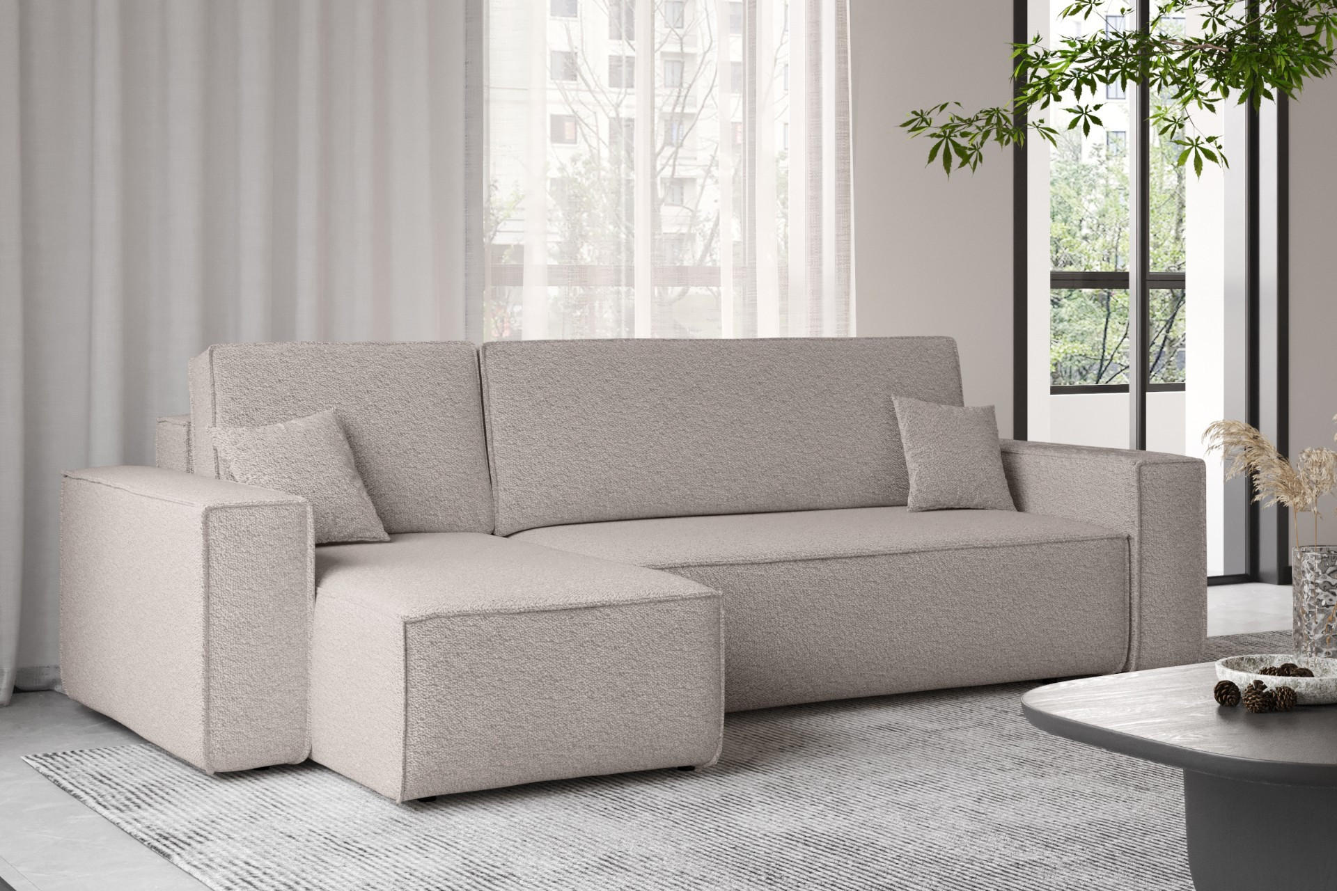 Thumbnail - Kaiser Möbel Ecksofa, Cappuccino, Textil, L-Form, 244x142 cm, Wohnzimmer, Sofas & Couches, Wohnlandschaften, Ecksofas