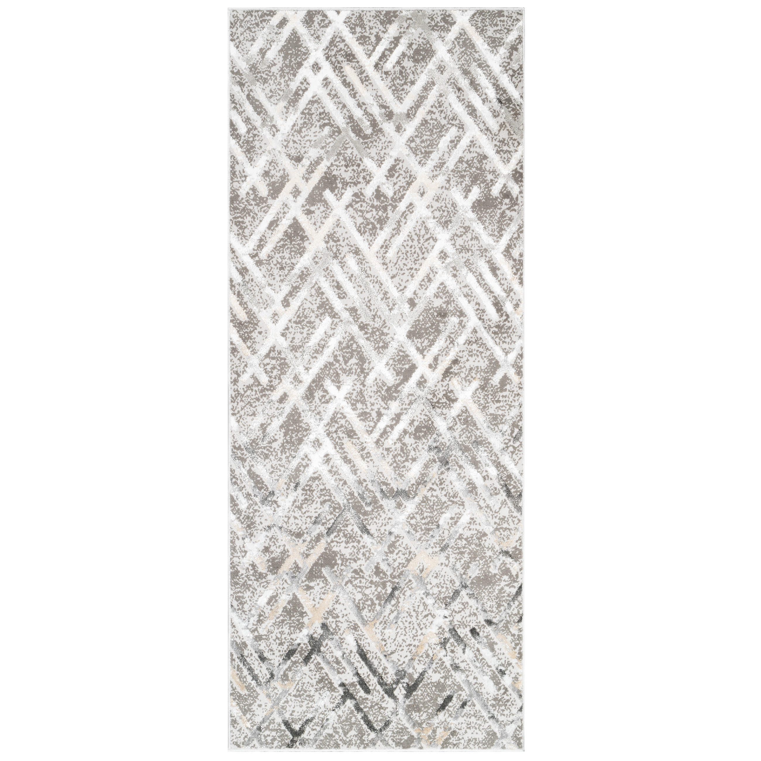 TEPPICHLÄUFER CRYSTAL hellgrau abstrakt 70/200 cm - Hellgrau, Textil (70/200cm) - Tapiso