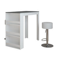 STOJACÍ BAROVÝ STŮL SE ŽIDLEMI Repose Bílá/antracitová - bílá, kompozitní dřevo (117/57/106cm) - Vicco