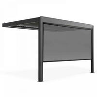 PERGOLA 3x4m, beleuchtet, motorisiert mit 1 Markise, Grau - Grau, Metall (275/257/397cm) - Oviala