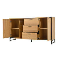 KOMMODE aus Spanplatte 160x40x85cm in Natur mit 16-farb LED - Naturfarben, Holzwerkstoff (160/85/40cm) - Modfu