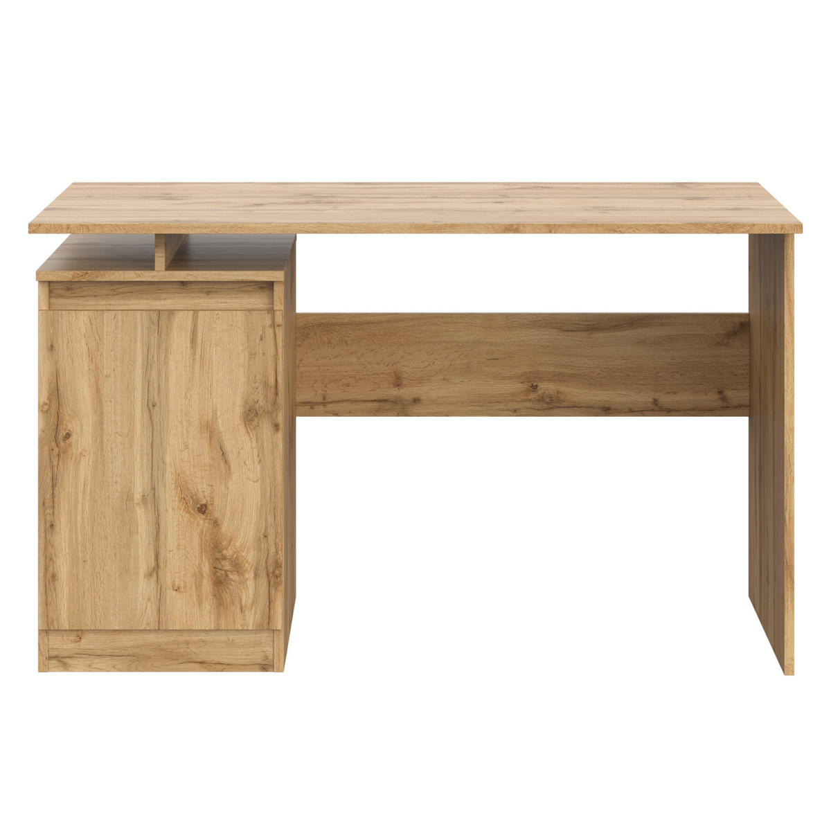 SCHREIBTISCH SOLA BRK1-1D Eiche Wotan - Eiche Wotan/Silberfarben, Holzwerkstoff/Kunststoff (59/120/73cm) - Komodee