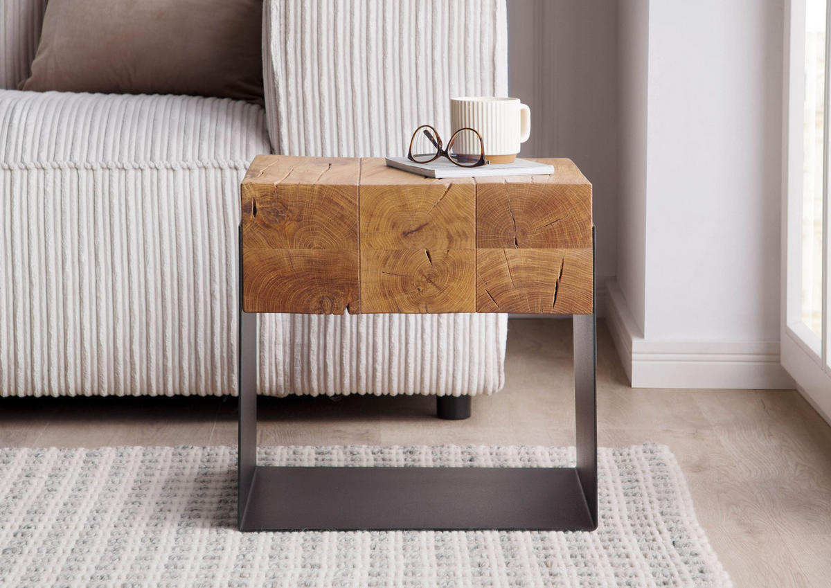 COUCHTISCH Eiche 40x35x40 natur geölt LOUNGE COLLECTION #05 - Braun, Holz (35/40/40cm) - Massivmoebel24