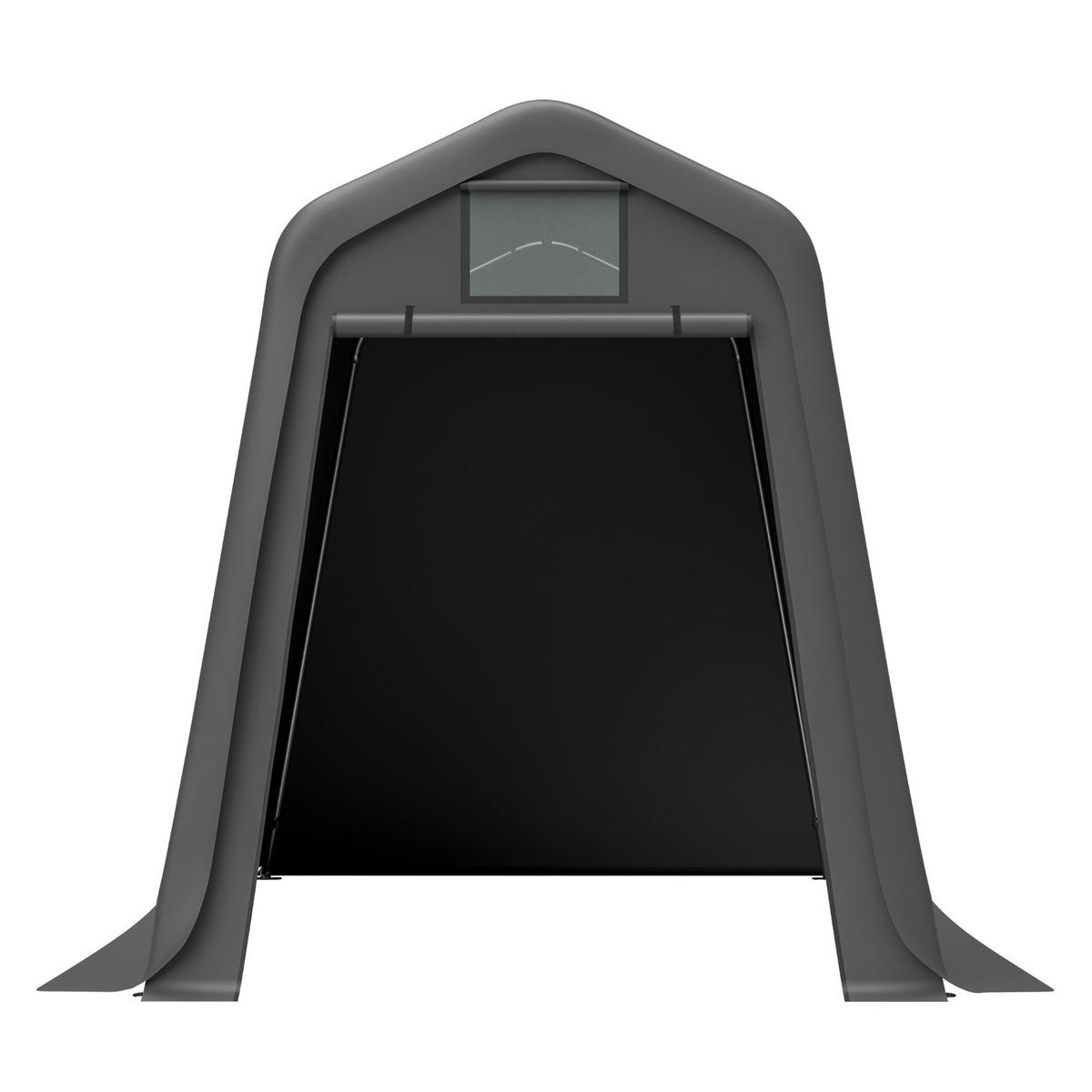 GERÄTEHAUS 245/183/217 cm Grau mit Rollos - Grau, Metall (245/217/183cm) - Oxeza
