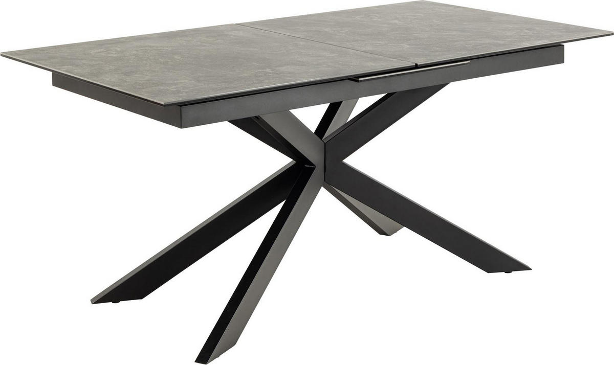 ESSTISCH 90x168/210 cm inkl. 1 Zusatzplatte schwarz - Schwarz, Holzwerkstoff (90/210/76cm) - ebuy24