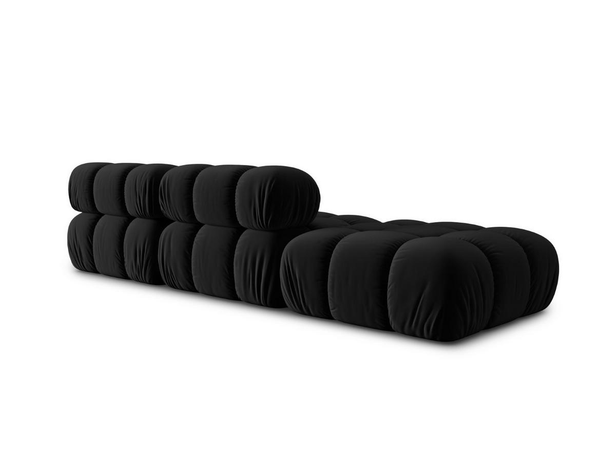 MODULARES-SOFA links Bellis aus Samt schwarz 4 Sitzplätze - Schwarz, Textil (94/63/282cm) - Micadoni