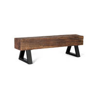 SITZBANK aus Altholz und Metallbeinen - Braun, Holz (150/45/40cm) - Giner y Colomer