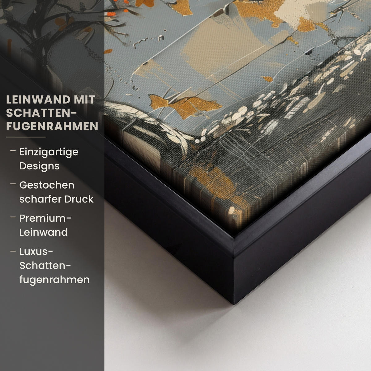 LEINWAND Bilder mit Rahmen - Baum - Graffiti - Banksy-Stil - Ballon-Mädchen - 20x30 - Blaugrau, Textil (20/30cm) - MuchoWow
