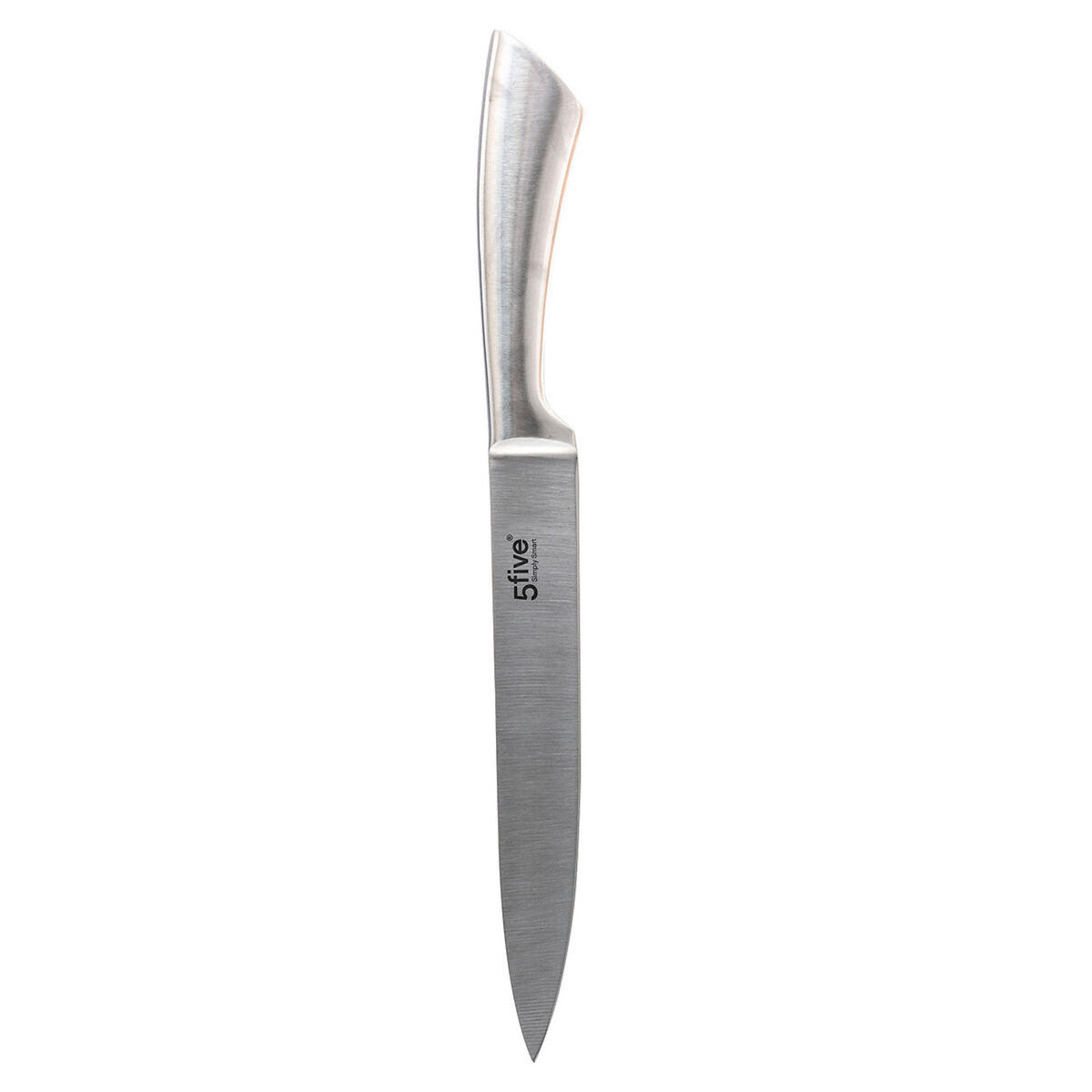 MESSERBLOCK bestückt 7-tlg., mit Messern und Schere, Edelstahl, Kunststoff - Silberfarben, Metall (11/35.8/14.7cm) - 5five Simply Smart