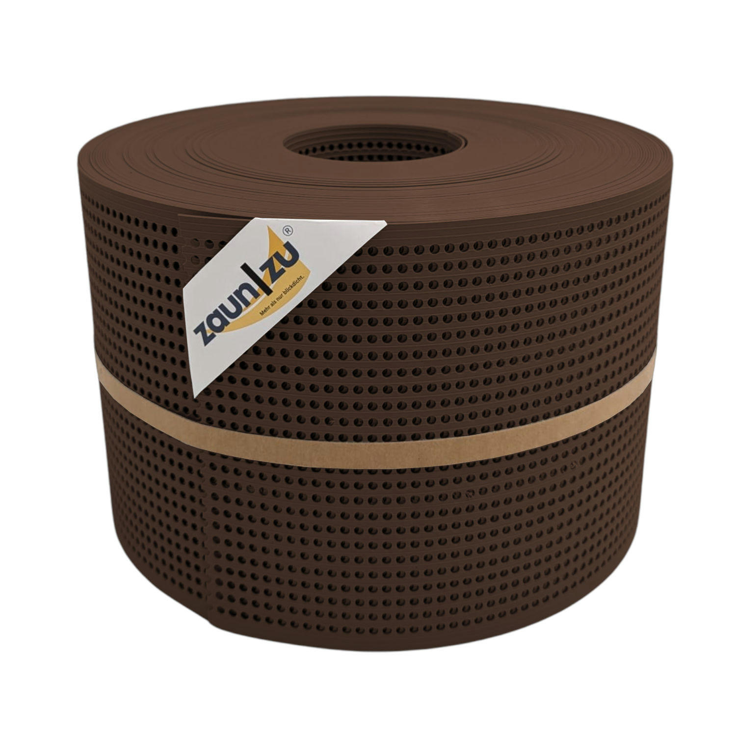 SICHTSCHUTZSTREIFEN Rille Gelocht 30 Prozent PP Streifen Braun 50m - Braun, Kunststoff (5000/19cm) - ZAUN|ZU