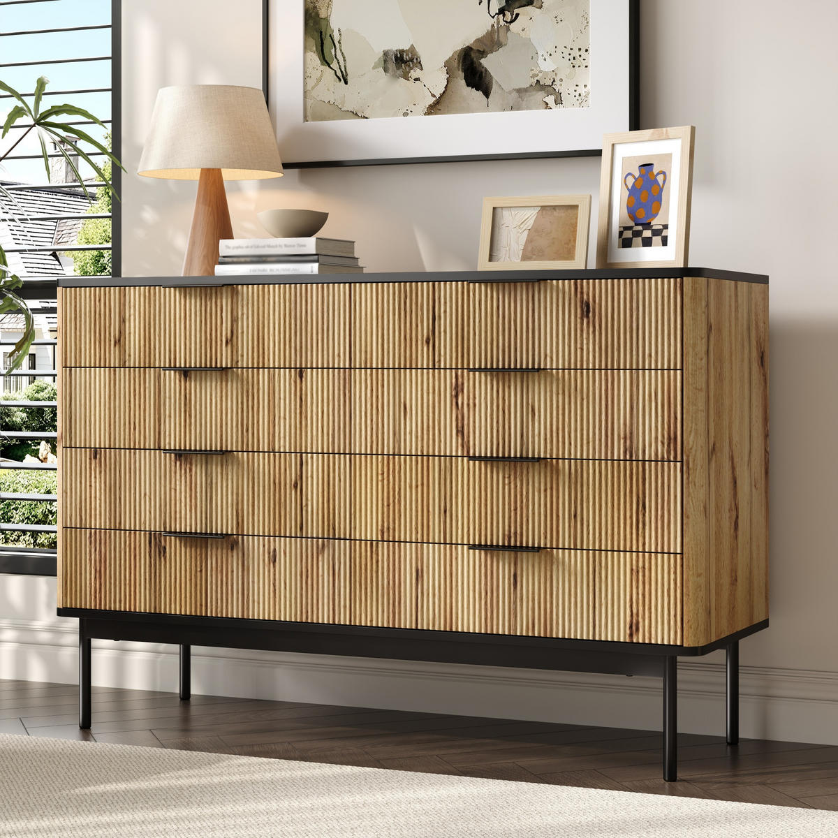 SIDEBOARD 120x39x80 cm Wohnzimmer - Naturfarben, Holz (120/80/39.5cm) - LEBENLANG