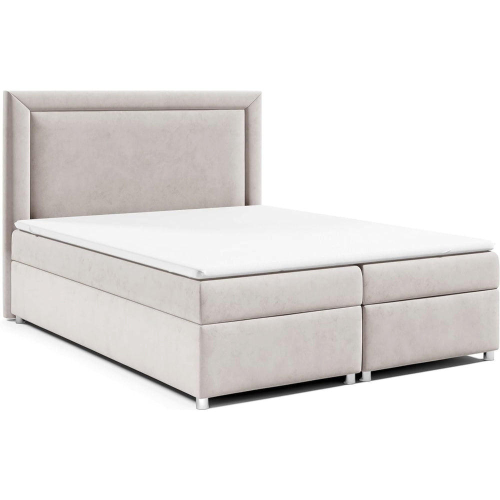 BOXBETT mit Bettkasten Trinity K-3 Bonellfederkern inkl. Topper - Creme, Holz/Holzwerkstoff (180/200cm) - Best For Home