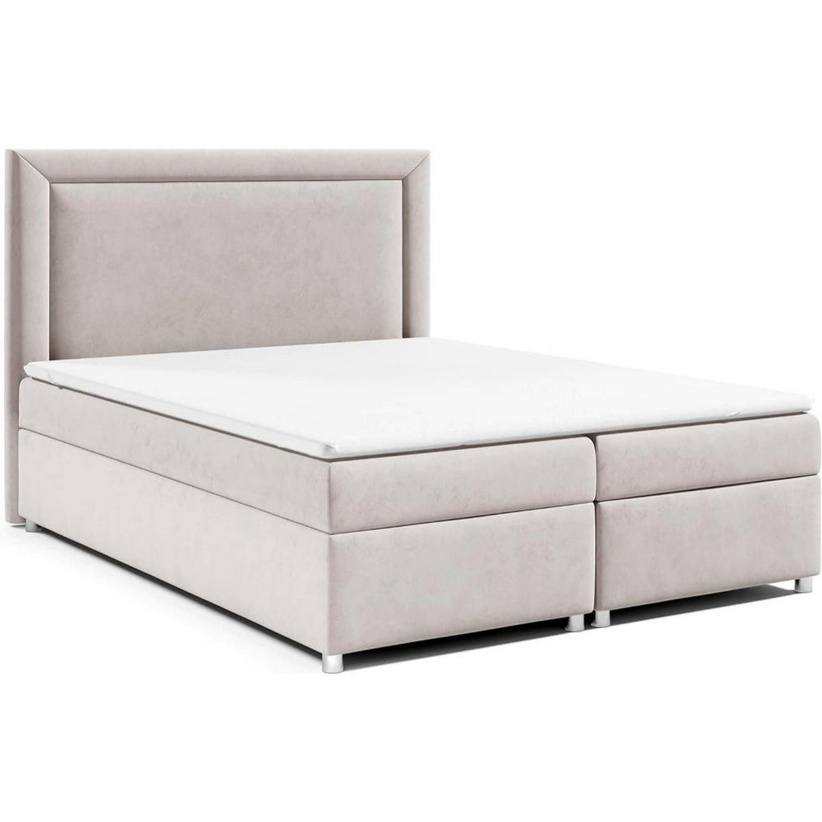 BOXBETT mit Bettkasten Trinity K-3 Bonellfederkern inkl. Topper - Creme, Holz/Holzwerkstoff (200/200cm) - Best For Home