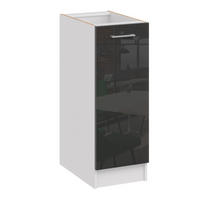 KÜCHENUNTERSCHRANK D30 schwarz glanz - Schwarz Hochglanz, Holzwerkstoff (30/82/44cm) - roe furniture
