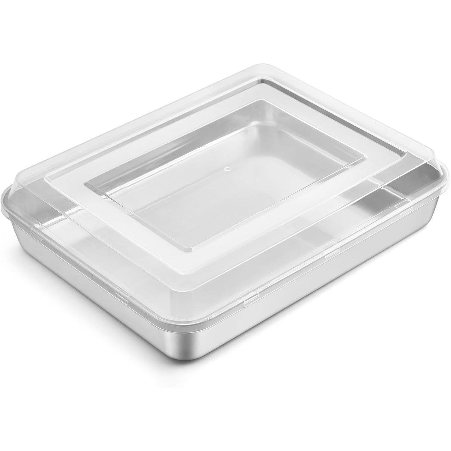 BACKBLECH mit Deckel 31,6 x 24,6 x 5 cm - Silberfarben, Metall (31.6/5/5cm)