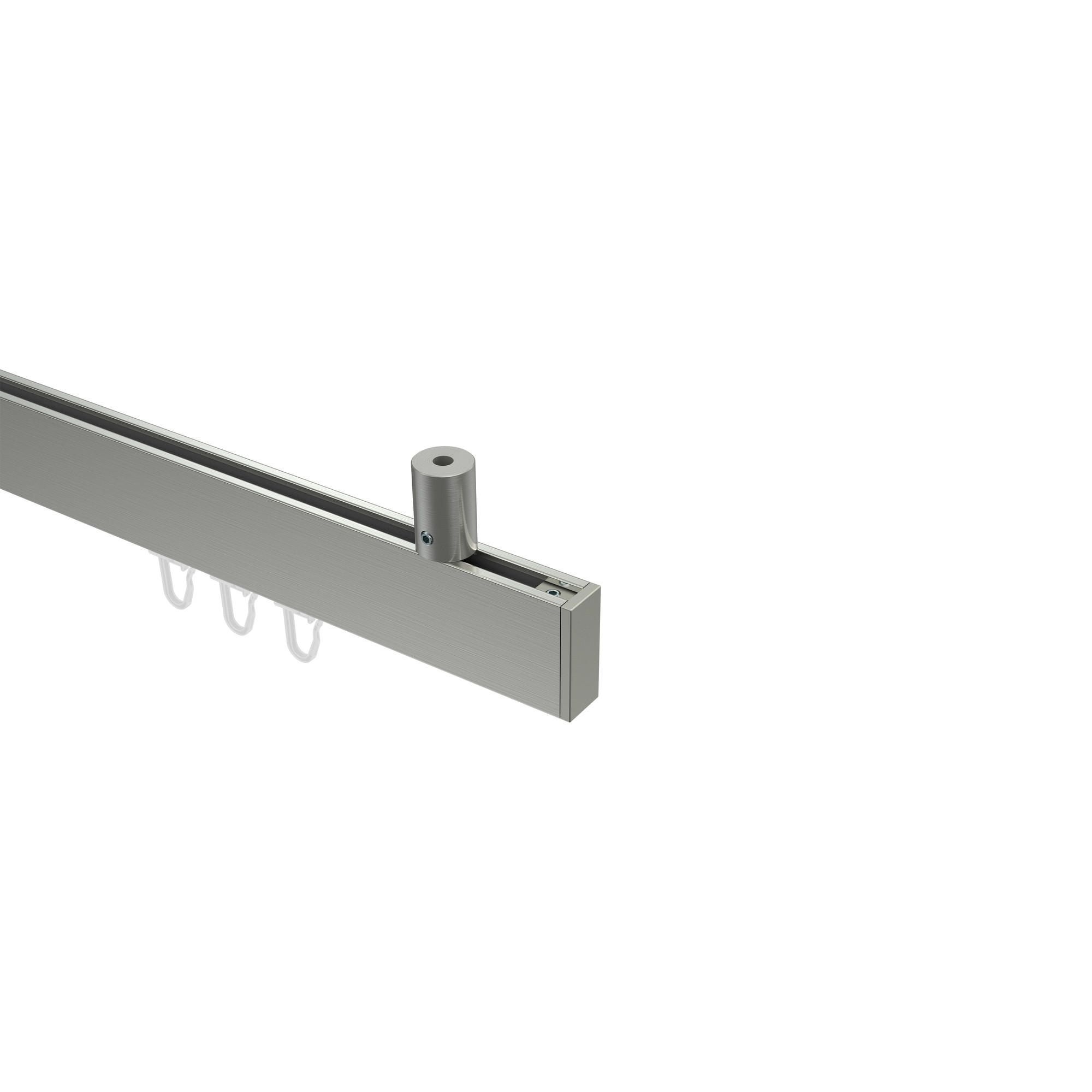 GARDINENSTANGE INNENLAUF Sonius Paxo 180 cm, 1-läufig, 14x35 mm Edelstahl-Optik - Edelstahlfarben, Metall (180cm) - INTERDECO