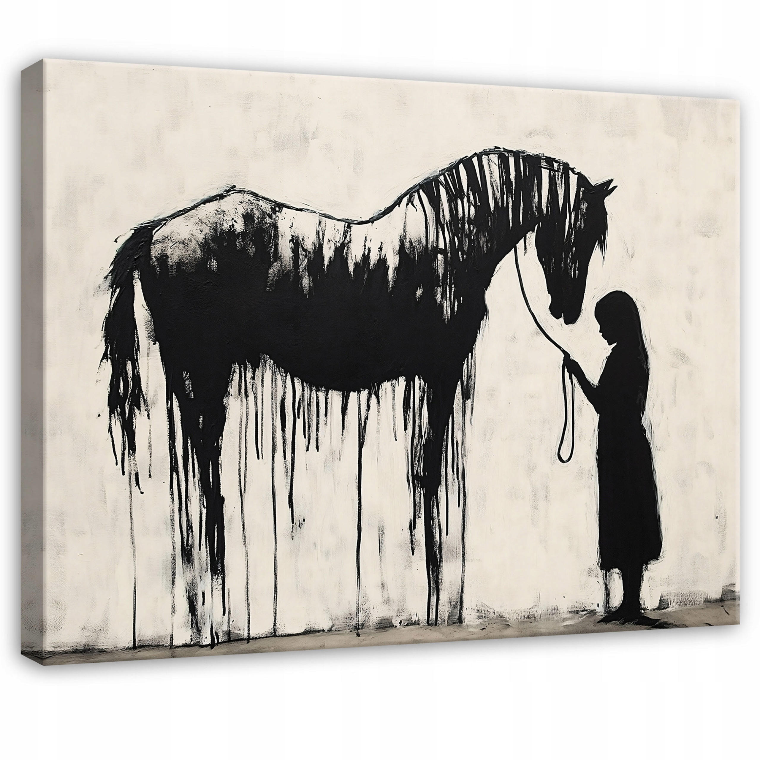LEINWAND BILDER Abstrakt Banksy Modern Wohnzimmer 120x80 - Multicolor, Holzwerkstoff (120/80cm) - Wallarena