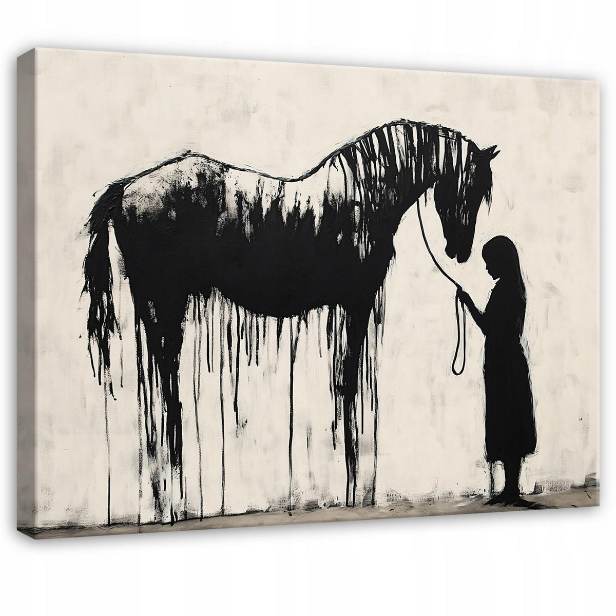LEINWAND BILDER Abstrakt Banksy Modern Wohnzimmer 120x80 - Multicolor, Holzwerkstoff (120/80cm) - Wallarena