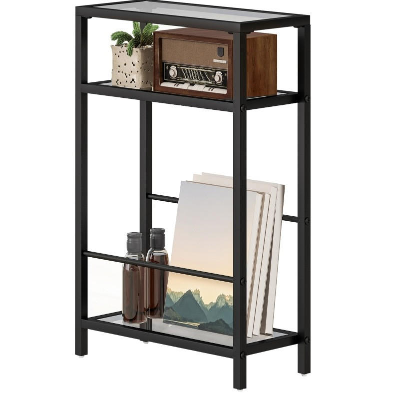 Meubliv Beistelltisch Schwarz 18x62x40 cm