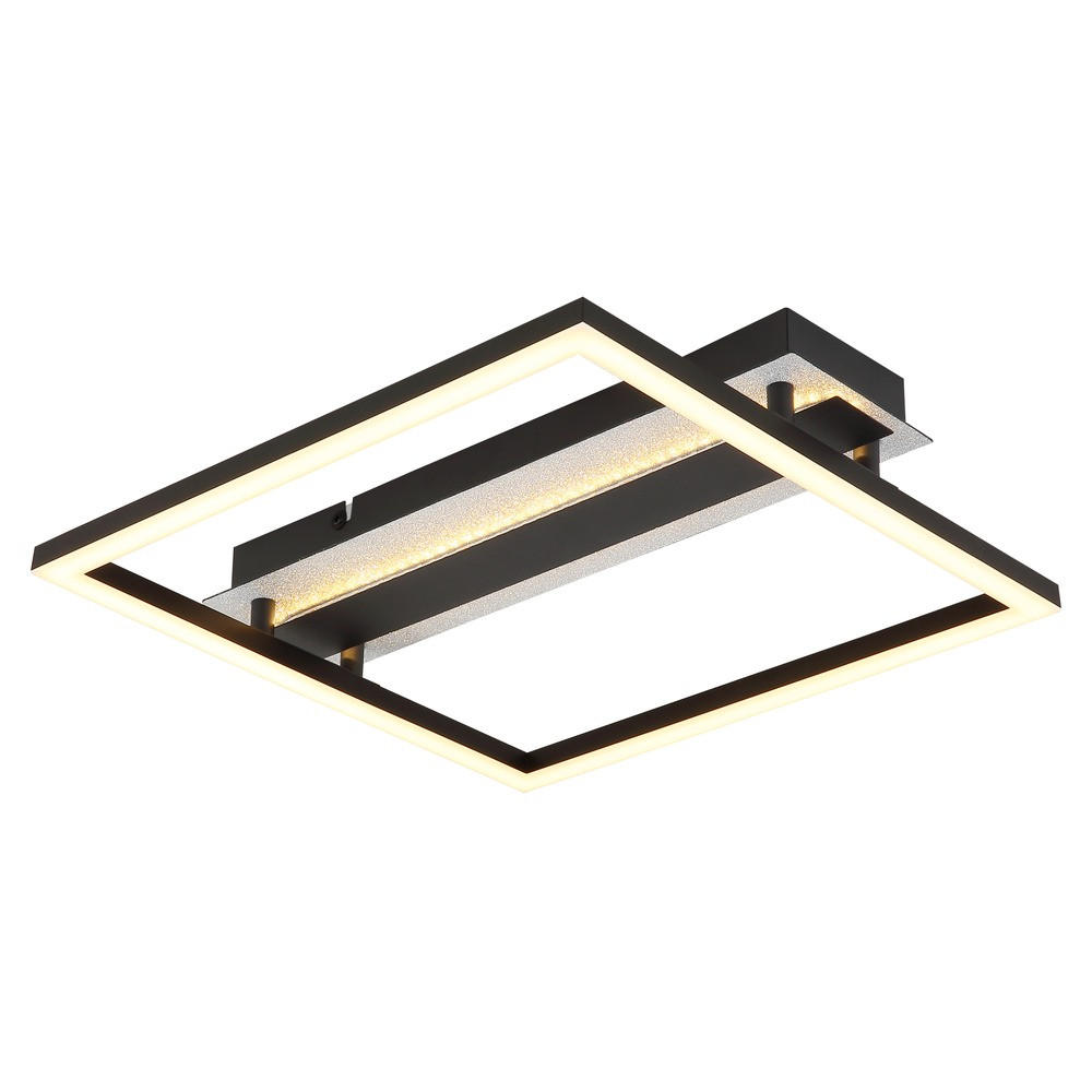 LED DECKENLEUCHTE ESTRADA Metall Schwarz matt - Schwarz, Metall (36/33/7cm) - Globo Lighting