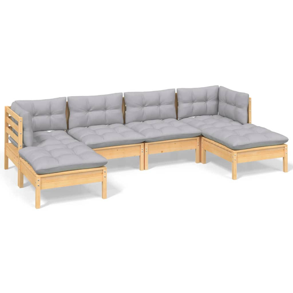 vidaXL Garten-Lounge-Set Grau