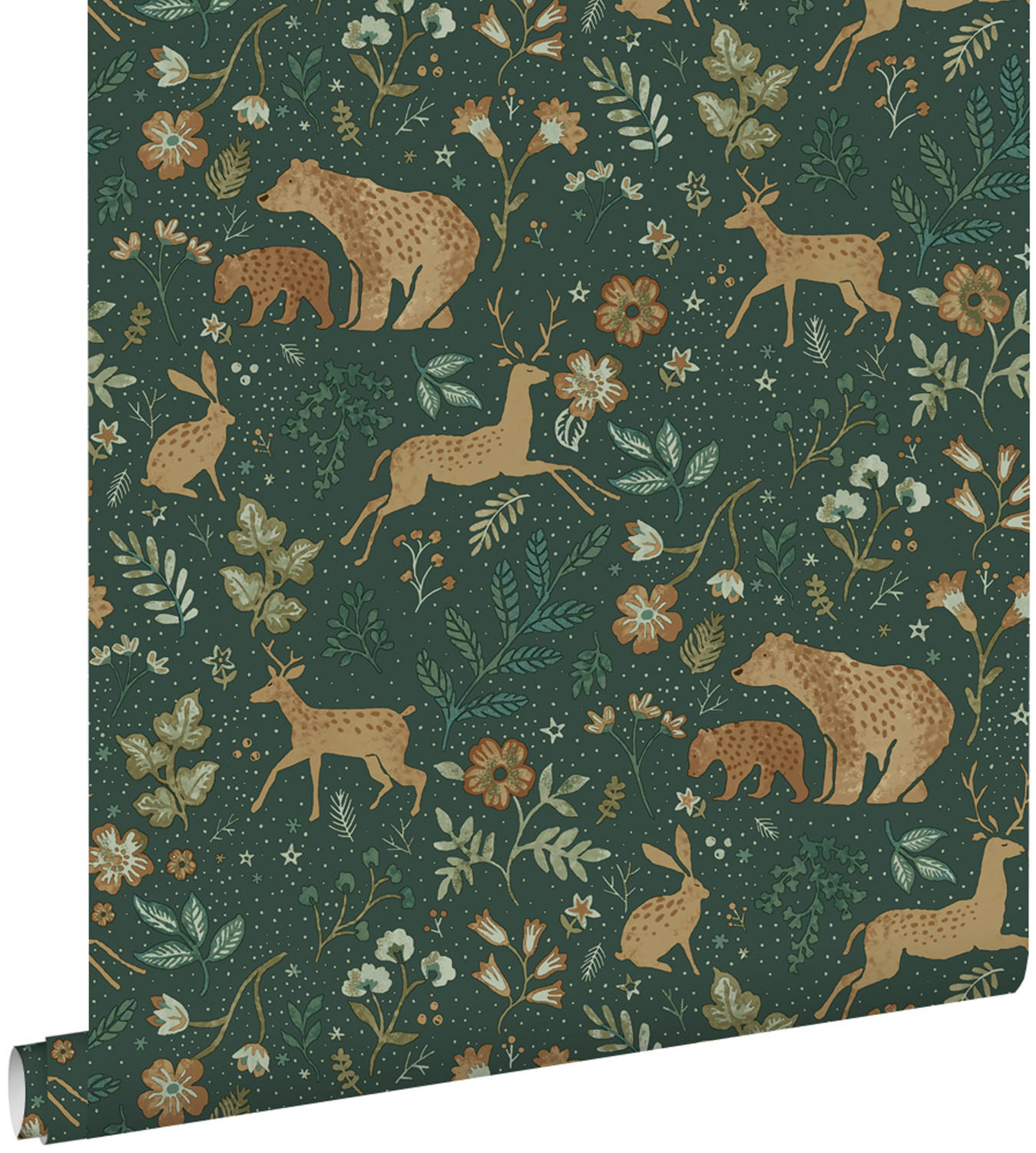 TAPETE Wald mit Waldtieren 53 cm x 10.05 m - Grün, Papier (53/0.1cm) - ESTAhome