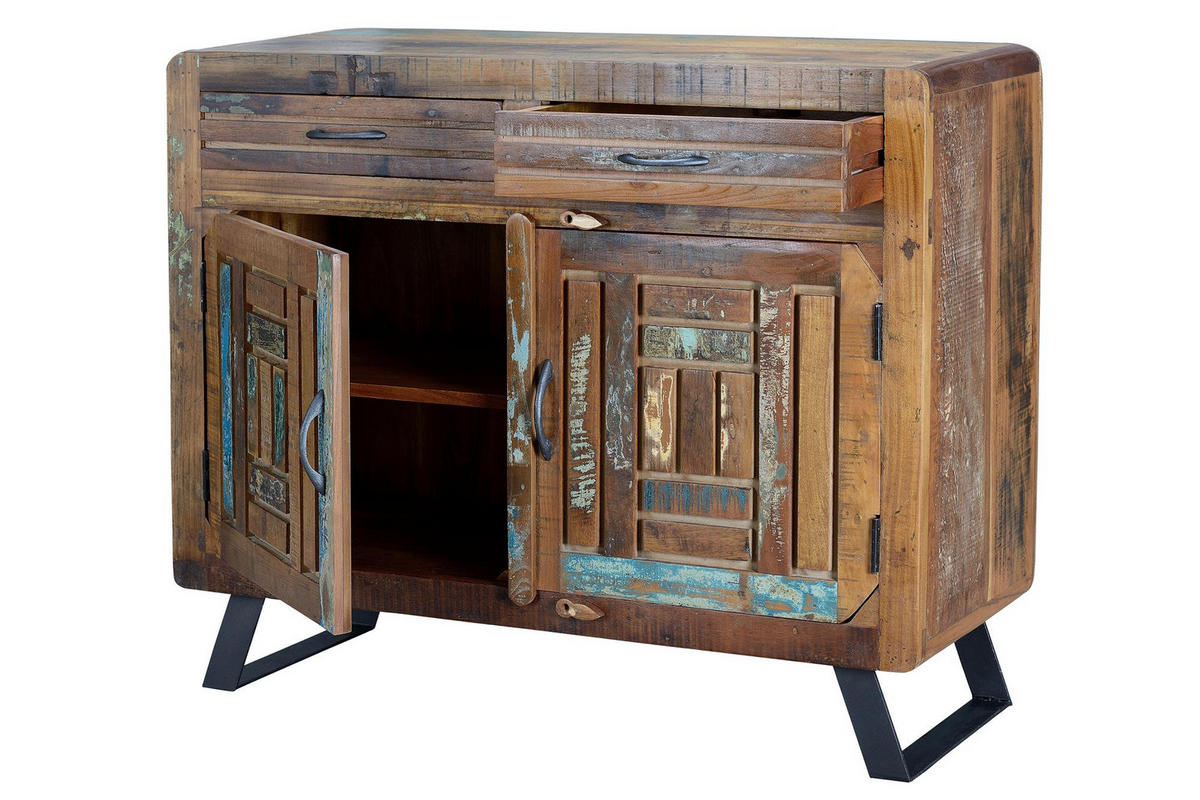 KOMMODE aus recyceltem Holz - Chromfarben, Holz (105/87/40cm) - Giner y Colomer