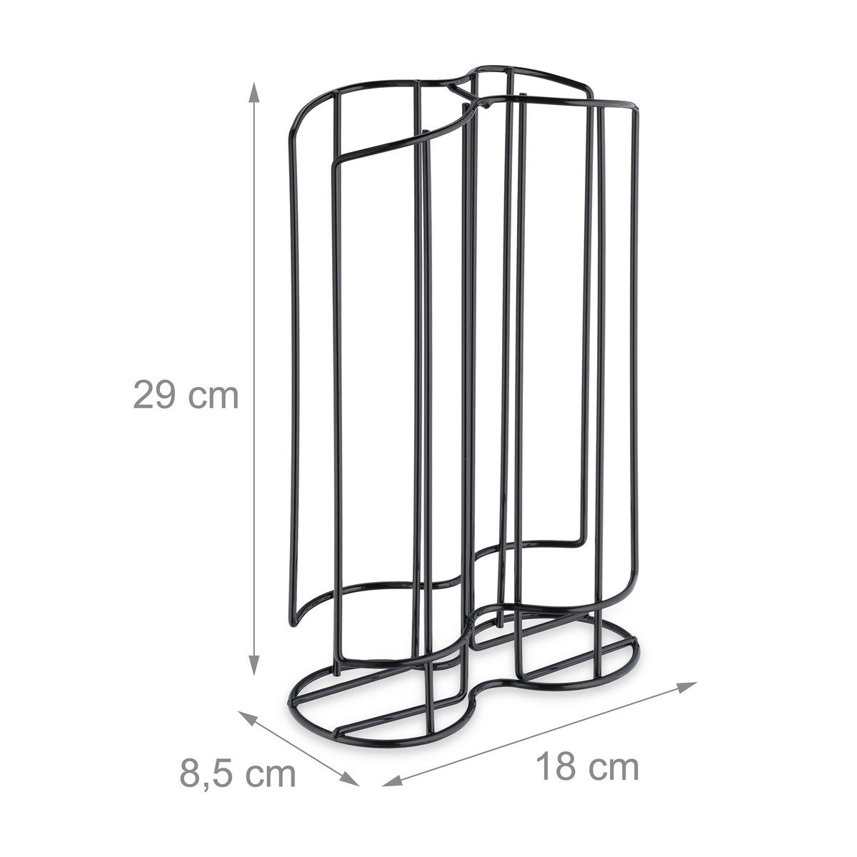 KAPSELHALTER - Schwarz, Metall (18/29/8.5cm) - Relaxdays