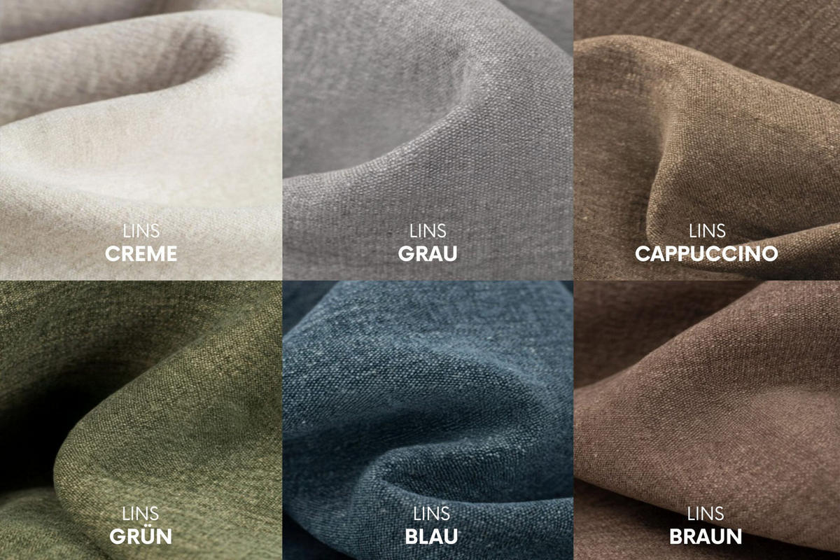 ECKSOFA L-Form Luna, stoff Lins, Cappuccino, Rechts - Cappuccino, Holz (242/188cm) - Kaiser Möbel