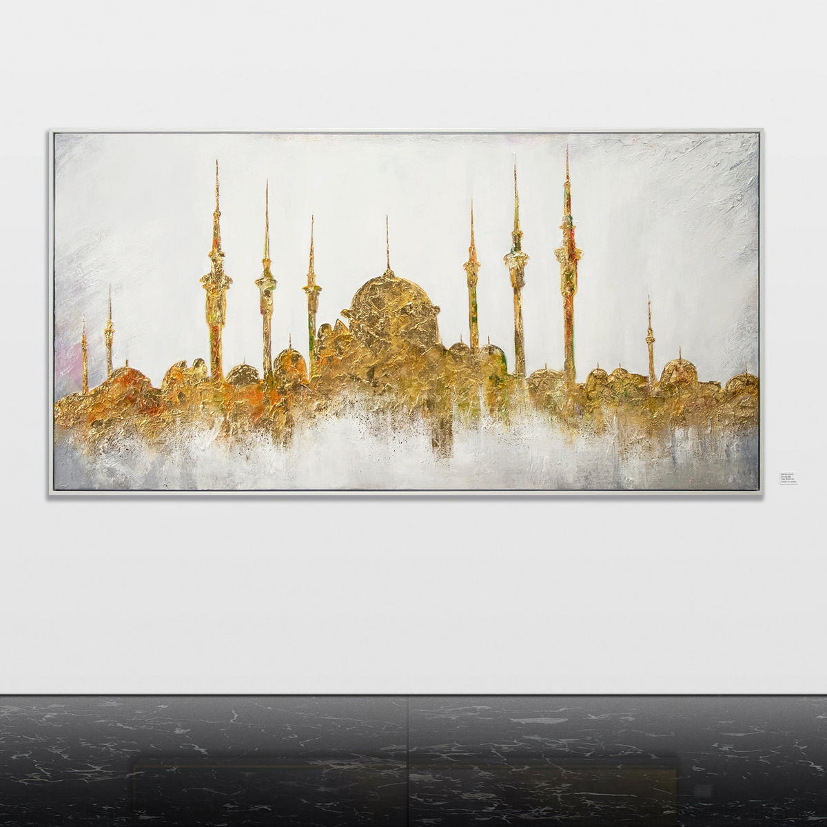 GEMÄLDE Moschee Schattenfugenrahmen Weiß 160x80 cm - Weiß, Holz (160/80cm) - YS-art gallery