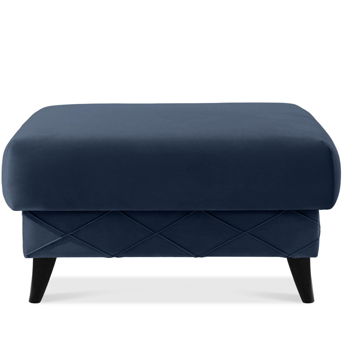 POUF GUSTAVO III Velours, Dunkelblau - Dunkelblau, Holz/Holzwerkstoff (92/49/92cm) - KONSIMO®